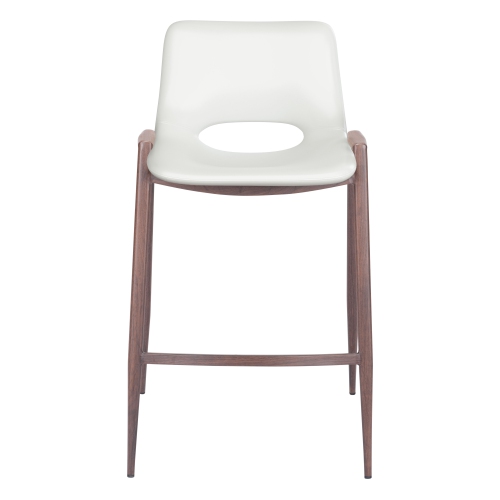 Desi Counter Stool White & Walnut