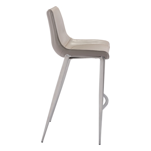 Magnus Barstool Brown & Silver