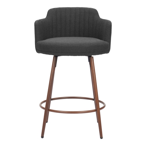 Kono Swivel Counter Stool Black & Walnut