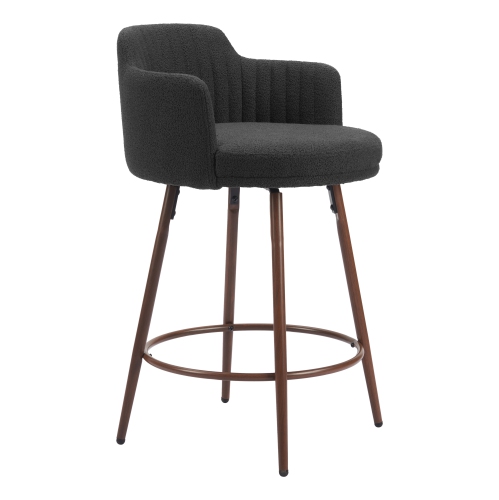 Kono Swivel Counter Stool Black & Walnut