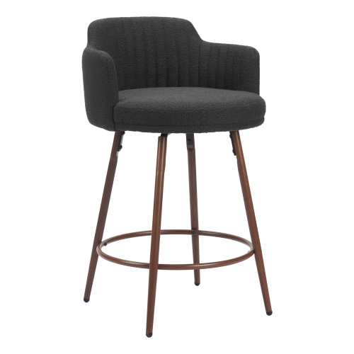 Kono Swivel Counter Stool Black & Walnut