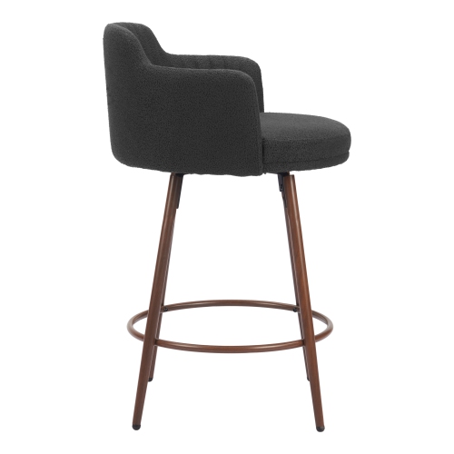 Kono Swivel Counter Stool Black & Walnut
