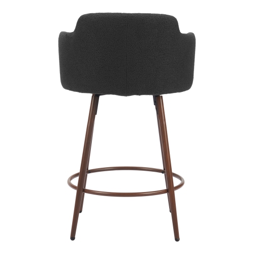 Kono Swivel Counter Stool Black & Walnut