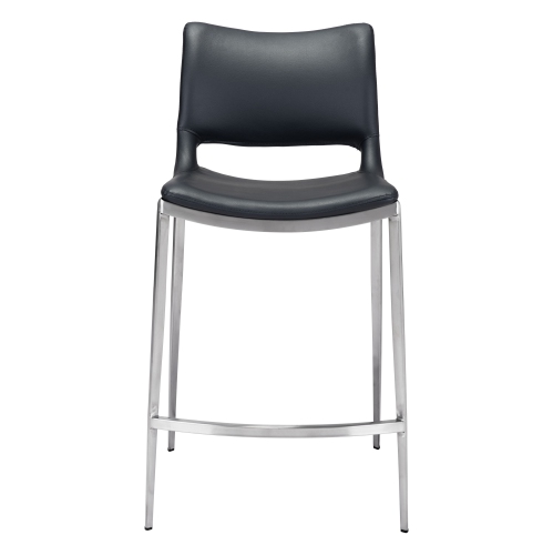 Ace Counter Stool Black & Silver