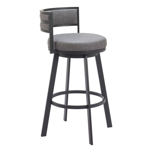 RUG BRANCH  Gimsby Swivel Barstool In Gray