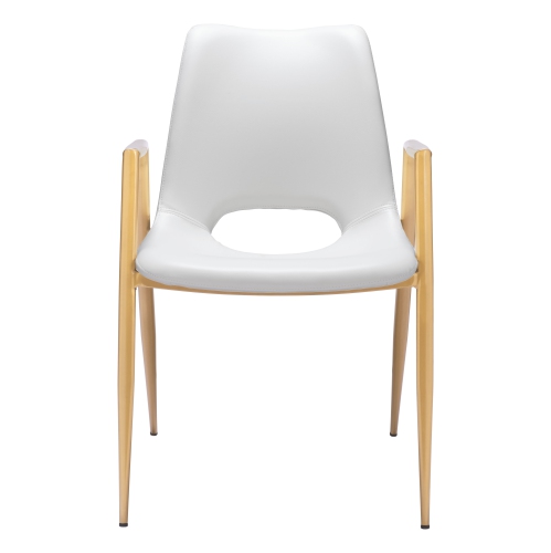 Desi Dining Chair White & Gold