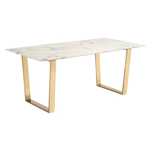 RUG BRANCH  Atlas Dining Table & Gold In White