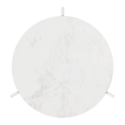 Table d'appoint Barmas blanche et argentée