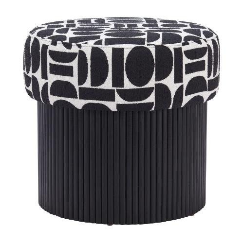 Boto Storage Ottoman Black & White