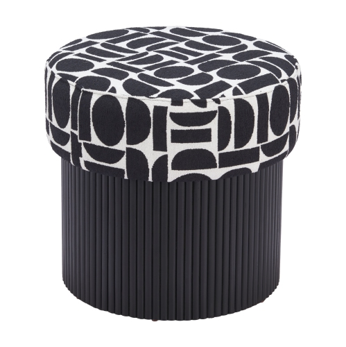 Boto Storage Ottoman Black & White