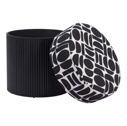 Boto Storage Ottoman Black & White