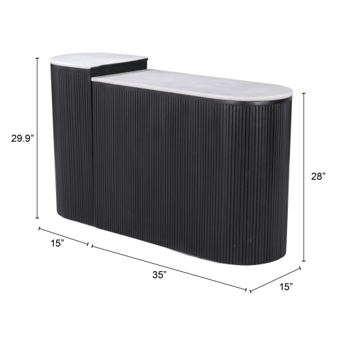 Ormara Console Table Set White & Black