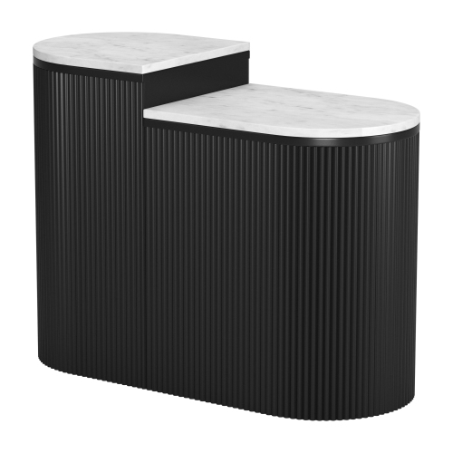 Ormara Side Table Set White & Black