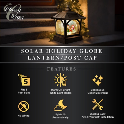 Classy Caps Solar Holiday Globe Lantern