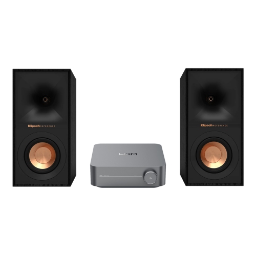 WiiM Amplifier & Klipsch R-40M, 120W Wireless Streaming Bookshelf Speaker System w/ 10 FT OFC 14 Gauge Speaker Wire