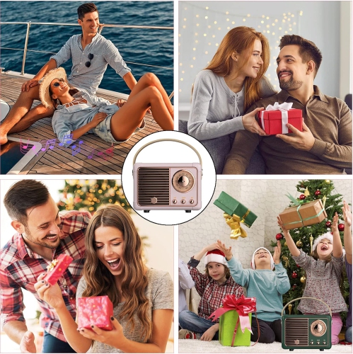 Retro BT 5.0 Speaker, HiFi Stereo Low Power Consumption Speaker, 360 Degree Stereo HiFi Sound Vintage Speaker with a Fast Transmission Speed, for