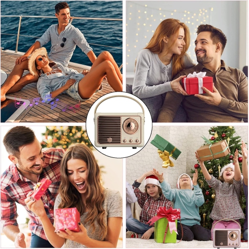 Retro BT 5.0 Speaker, HiFi Stereo Low Power Consumption Speaker, 360 Degree Stereo HiFi Sound Vintage Speaker with a Fast Transmission Speed, for