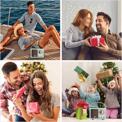 Retro BT 5.0 Speaker, HiFi Stereo Low Power Consumption Speaker, 360 Degree Stereo HiFi Sound Vintage Speaker with a Fast Transmission Speed, for