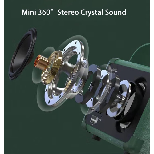 Retro BT 5.0 Speaker, HiFi Stereo Low Power Consumption Speaker, 360 Degree Stereo HiFi Sound Vintage Speaker with a Fast Transmission Speed, for