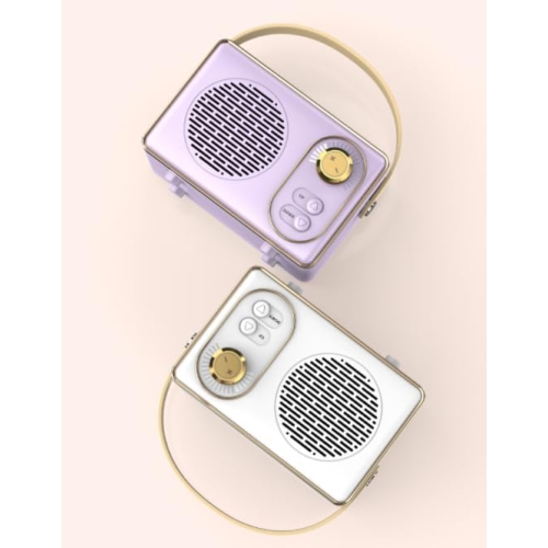 5.0 Retro 5W Portable Speaker, Old Vintage Mini Bluetooth Wireless Speaker with Strong Bass 500mAh Rechargeable Battery up to 6H, Camping, Party, Via