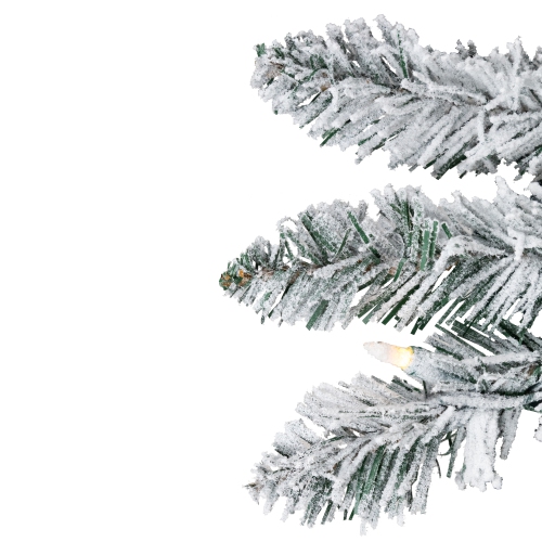 Pre-Lit Pencil Flocked Alpine Artificial Christmas Tree - 4' - Clear Lights