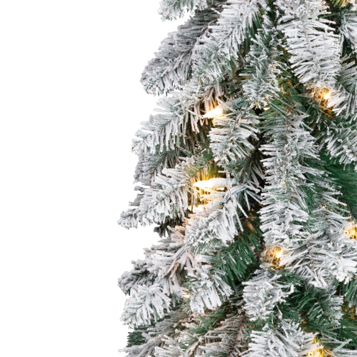 Pre-Lit Pencil Flocked Alpine Artificial Christmas Tree - 4' - Clear Lights