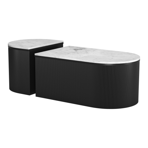 Ensemble table basse Ormara blanc et noir