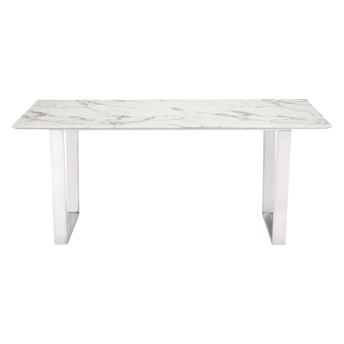 Atlas Dining Table White & Silver
