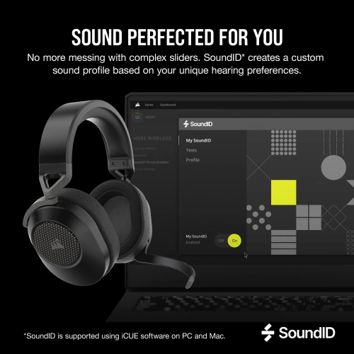Corsair HS65 Wireless Multiplatform Gaming Headset with Bluetooth - Dolby Audio 7.1 - Omni-Directional Microphone - iC..