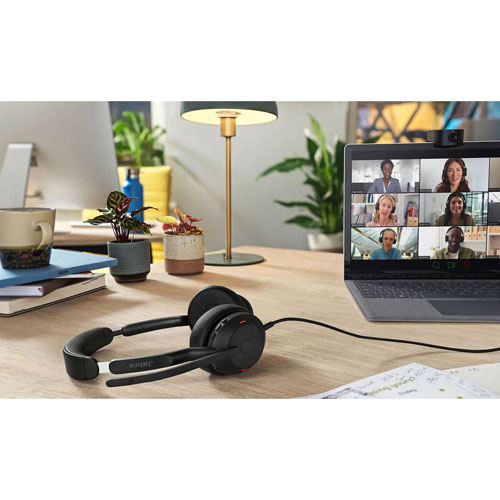Jabra Evolve2 50 On-Ear Noise Cancelling Bluetooth Headphones - Black