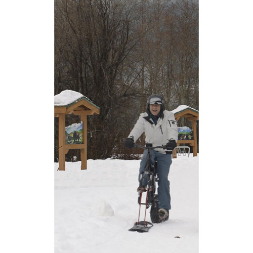 Envo Flex Foldable Electric Snow Bike (1500W Motor / Up to 15km Battery Range / 20km/h Top Speed) - Black