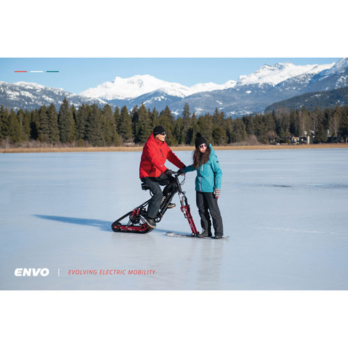 Envo Flex Foldable Electric Snow Bike (1500W Motor / Up to 15km Battery Range / 20km/h Top Speed) - Black