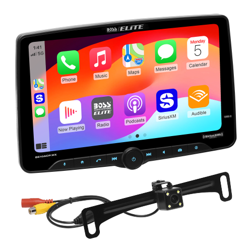 BOSS Audio Systems Elite BE10ACP.WXC Single DIN Car Stereo Wireless Apple CarPlay, Android Auto, 10.1 Inch Touchscreen, Sirius XM-Ready, Bluetooth +