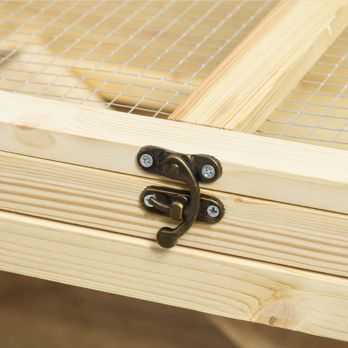 PawHut Wooden Hamster Cage, 3 Tier Rat Cage with Openable Roof, Run, Ladders, Wheels, Tray, for Hamsters, Rats, Syrian, Small Animals Exercise Play