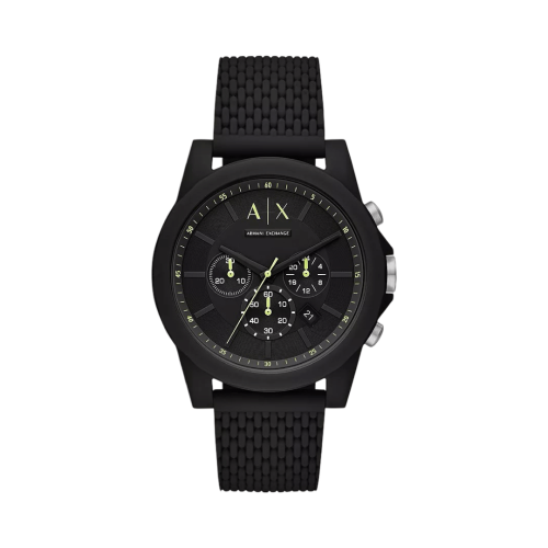 ARMANI EXCHANGE  Chronograph Silicone Watch In Black