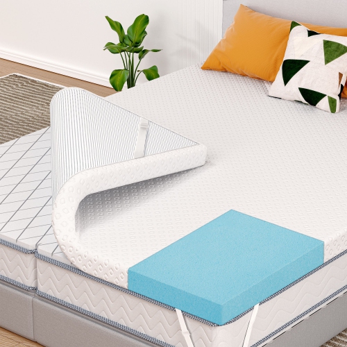 Surmatelas en mousse à mémoire CoolHut de 3&nbsp;po, format CalKing, surmatelas rafraîchissant, soutien mi-ferme et housse amovible, pour un sommeil