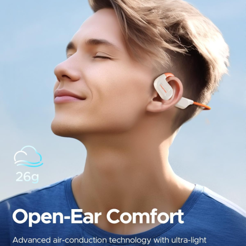 truefree F2 Open-Ear Headphones, Air Conduction Bluetooth 5.3 Wireless Headset for Sports, Four Microphones Clear Calls, 15 Hours of Playtime, 16.2mm