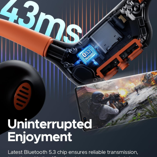 truefree F2 Open-Ear Headphones, Air Conduction Bluetooth 5.3 Wireless Headset for Sports, Four Microphones Clear Calls, 15 Hours of Playtime, 16.2mm