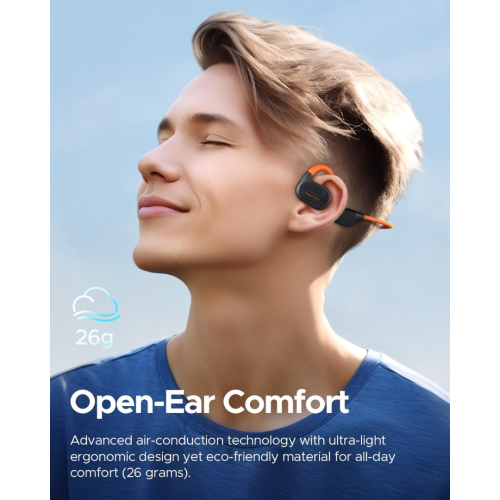 truefree F2 Open-Ear Headphones, Air Conduction Bluetooth 5.3 Wireless Headset for Sports, Four Microphones Clear Calls, 15 Hours of Playtime, 16.2mm