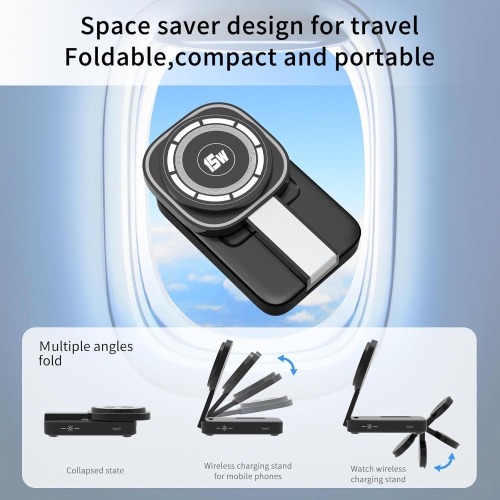 3 in 1 Foldable Charging Station for Apple Products,Mag-Safe Charger Wireless Charger Stand