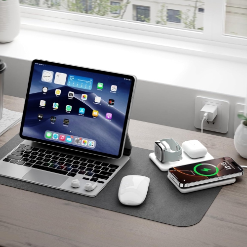 Wireless Charger for iPhone 16-3 in 1 Charging Station for Apple Devices, Travel Magnetic Charger pad for iPhone 15 14 13 12 pro max & AirPods