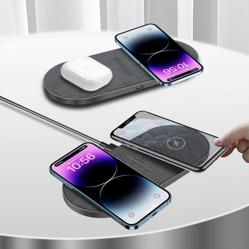 Dual 20W Wireless Charging Pad 2 in 1 Fast Wireless Charger Mat for iPhone 11/12/13/14/15/16 Pro Max/Mini/XS/8 Plus, Airpods 3/2/Pro, for Samsung