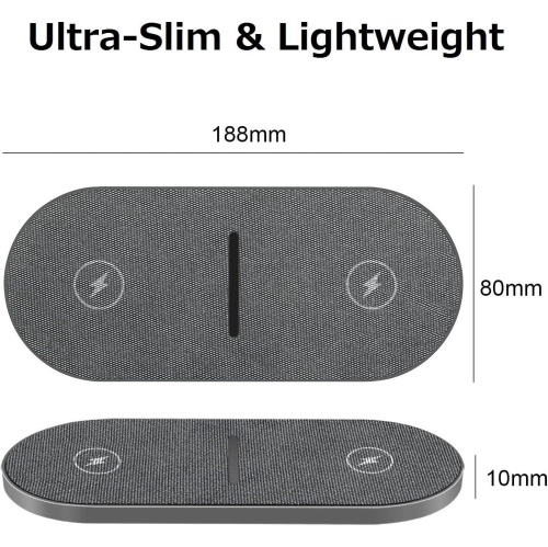 Dual 20W Wireless Charging Pad 2 in 1 Fast Wireless Charger Mat for iPhone 11/12/13/14/15/16 Pro Max/Mini/XS/8 Plus, Airpods 3/2/Pro, for Samsung