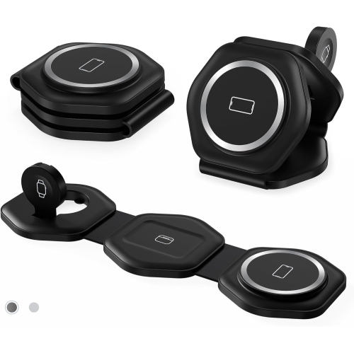 3 in 1 Wireless Charging Station for Apple MagSafe Charger, Foldable Magnetic Travel Charger for Multiple Devices iPhone 16 15 14 13 12 Series Apple