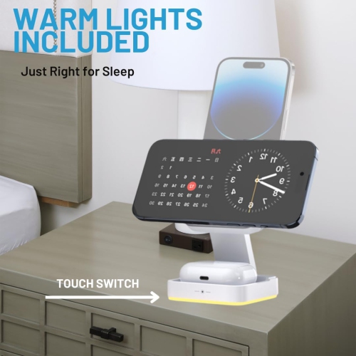 3 in 1 Wireless Charging Station for iPhone 16 15 14 Pro Max, Apple Watch & AirPods Charger, Android and Qi-Certified Fast Charging Dock