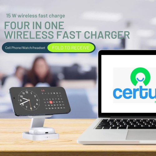 3 in 1 Wireless Charging Station for iPhone 16 15 14 Pro Max, Apple Watch & AirPods Charger, Android and Qi-Certified Fast Charging Dock