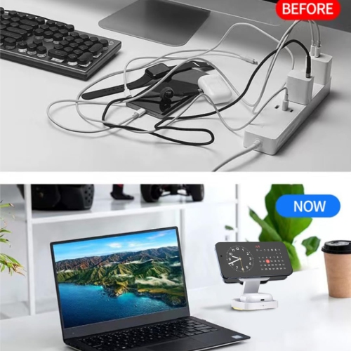 3 in 1 Wireless Charging Station for iPhone 16 15 14 Pro Max, Apple Watch & AirPods Charger, Android and Qi-Certified Fast Charging Dock