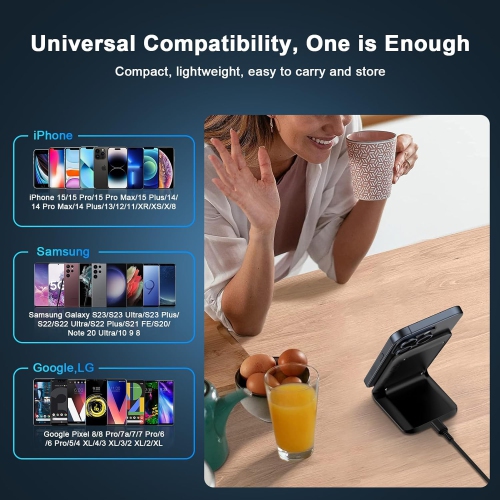 Chargeur sans fil de Samsung avec socle de chargement rapide pour Galaxy S24 Ultra S22 Plus S21 S20 S9 S8 Note20 de Samsung, station de chargement