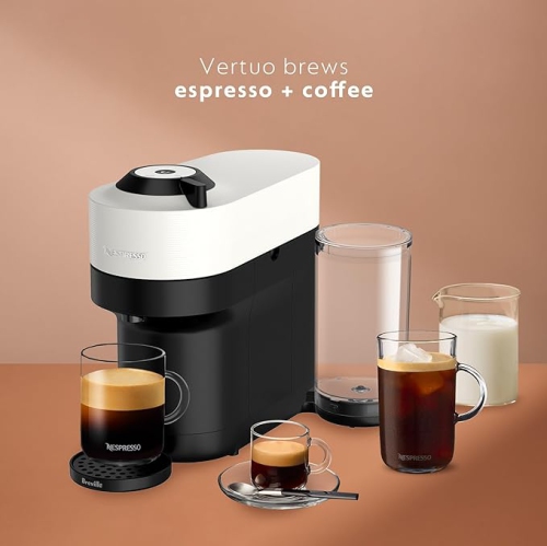 Nespresso Vertuo Pop+ Coffee and Espresso Machine by Breville - Coconut White