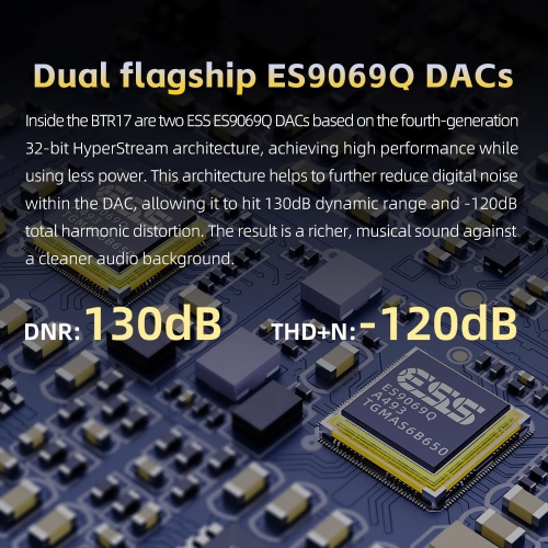 Convertisseur numérique-analogique Bluetooth portatif et amplificateur pour écouteurs BTR17 de FiiO - Noir